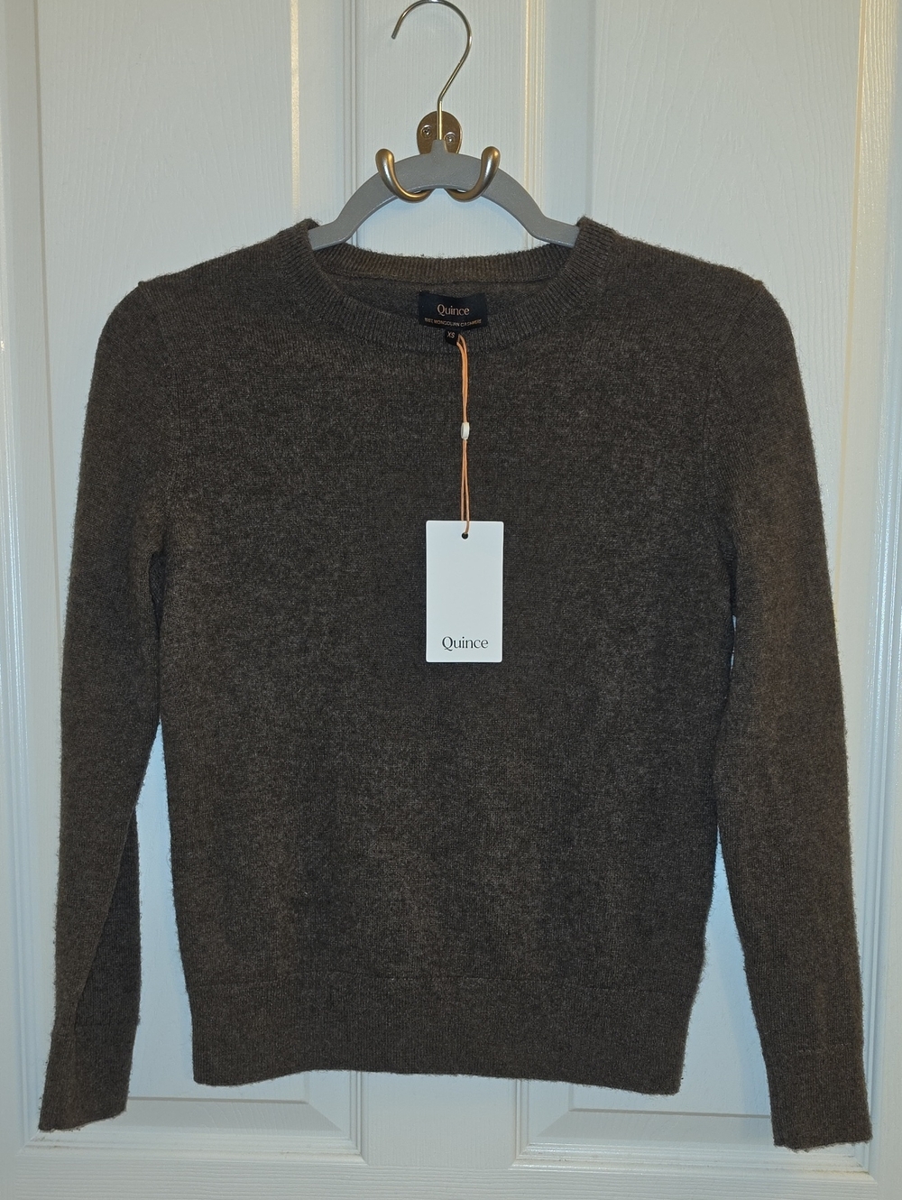 Quince Women’s Brown 100% Mongolian Cashmere Crewneck Sweater